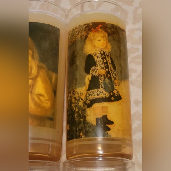 Vintage Set Of 6 Vue-Lon Ware By Litho Glass Lockport Renoir Children Highball - Picture 7 of 8